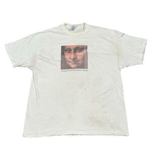 Vintage Mona Lisa 90s Single Stitch T Shirt Sz XL Made in‎ USA